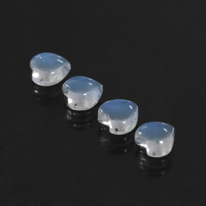캐럿 천연 블루 화이트 레인보우 문스톤 보석, 하트 모양, 5×4.9 mm, 투명한