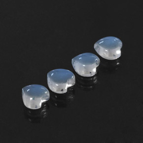 캐럿 천연 블루 화이트 레인보우 문스톤 보석, 하트 모양, 5×4.9 mm, 투명한