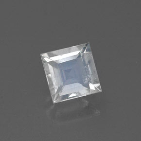 0.47캐럿 천연 블루 화이트 레인보우 문스톤, 스퀘어, 4.8×4.8 mm, 투명한