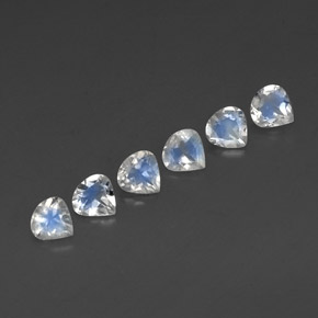 캐럿 천연 블루 화이트 레인보우 문스톤 보석, 배 모양, 5.1×5 mm, 투명한