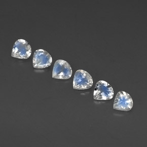 캐럿 천연 블루 화이트 레인보우 문스톤 보석, 배 모양, 5.1×5 mm, 투명한