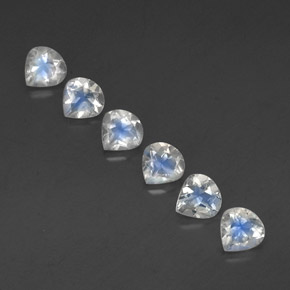 2.37캐럿 천연 푸르스름한 화이트 레인보우 문스톤 보석, 배 모양, 5.2×5.2 mm, 투명한
