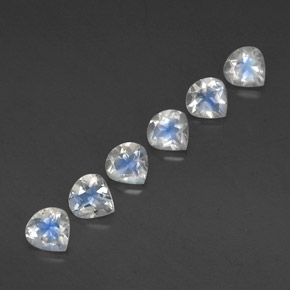 2.37캐럿 천연 푸르스름한 화이트 레인보우 문스톤 보석, 배 모양, 5.2×5.2 mm, 투명한