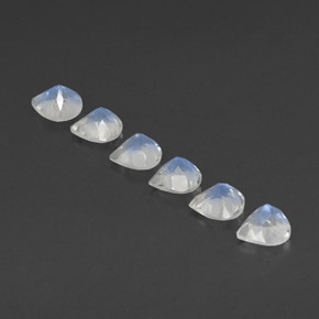 2.37캐럿 천연 푸르스름한 화이트 레인보우 문스톤 보석, 배 모양, 5.2×5.2 mm, 투명한