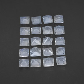 2.51캐럿 천연 푸르스름한 화이트 레인보우 문스톤 보석, 스퀘어, 3×3 mm, 투명한