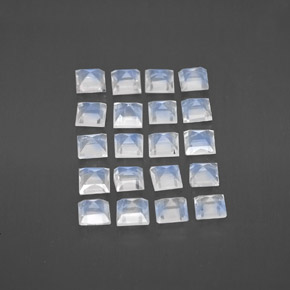 2.66캐럿 천연 푸르스름한 화이트 레인보우 문스톤 보석, 스퀘어, 3.1×2.9 mm, 투명한