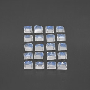 캐럿 천연 블루 화이트 레인보우 문스톤 보석, 스퀘어, 3×3 mm, 투명한