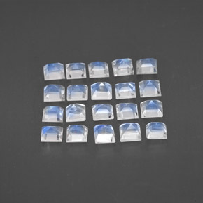 캐럿 천연 블루 화이트 레인보우 문스톤 보석, 스퀘어, 3.1×3.1 mm, 투명한