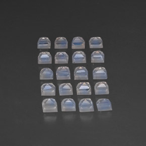 3.89캐럿 천연 푸르스름한 화이트 레인보우 문스톤 보석, 스퀘어, 3.3×3.1 mm, 투명한