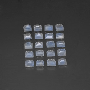 캐럿 천연 블루 화이트 레인보우 문스톤 보석, 스퀘어, 3.1×3 mm, 투명한