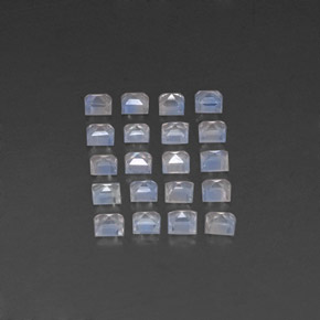 2.11캐럿 천연 블루 화이트 레인보우 문스톤 보석, 스퀘어, 2.9×2.8 mm, 투명한