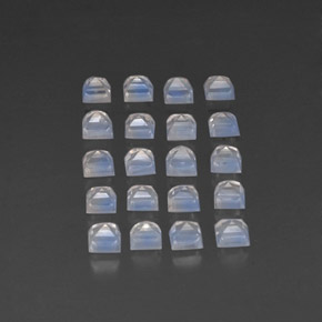 3.80캐럿 천연 푸르스름한 화이트 레인보우 문스톤 보석, 스퀘어, 3.1×3.1 mm, 투명한