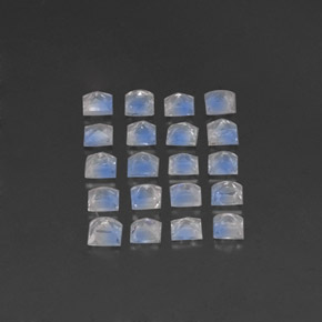 캐럿 천연 블루 화이트 레인보우 문스톤 보석, 스퀘어, 3.1×3 mm, 투명한