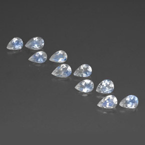 캐럿 천연 블루 화이트 레인보우 문스톤 보석, 배 모양, 5.7×3.9 mm, 투명한