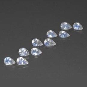 캐럿 천연 블루 화이트 레인보우 문스톤 보석, 배 모양, 5.7×3.9 mm, 투명한