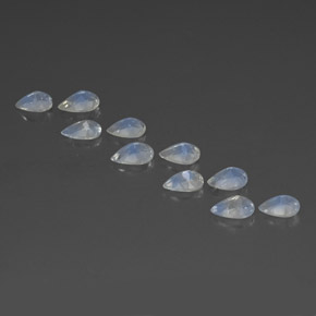 캐럿 천연 블루 화이트 레인보우 문스톤 보석, 배 모양, 5.7×3.9 mm, 투명한