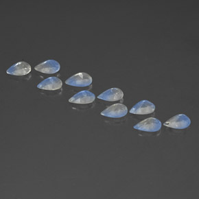 캐럿 천연 블루 화이트 레인보우 문스톤 보석, 배 모양, 6×4 mm, 투명한