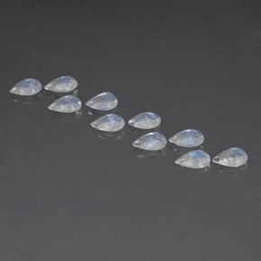 캐럿 천연 블루 화이트 레인보우 문스톤 보석, 배 모양, 6×4.1 mm, 투명한
