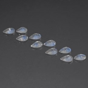 캐럿 천연 블루 화이트 레인보우 문스톤 보석, 배 모양, 6×4 mm, 투명한