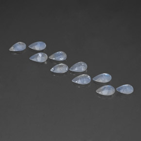 캐럿 천연 블루 화이트 레인보우 문스톤 보석, 배 모양, 6×4 mm, 투명한