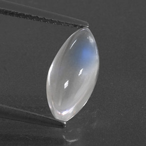 1.92캐럿 천연 블루 화이트 레인보우 문스톤, 마퀴즈, 12.1×5.8 mm, 투명한