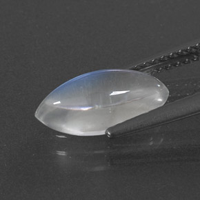 1.92캐럿 천연 블루 화이트 레인보우 문스톤, 마퀴즈, 12.1×5.8 mm, 투명한