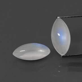 캐럿 천연 블루 화이트 레인보우 문스톤 보석, 마퀴즈, 10.1×5.1 mm, 투명한