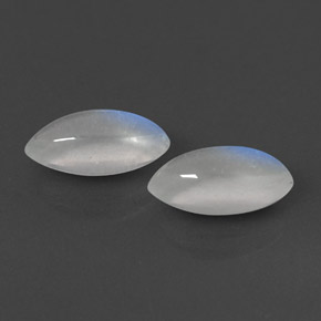 캐럿 천연 블루 화이트 레인보우 문스톤 보석, 마퀴즈, 10.1×5.1 mm, 투명한