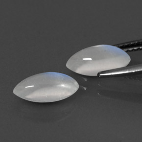 캐럿 천연 블루 화이트 레인보우 문스톤 보석, 마퀴즈, 10.1×5.1 mm, 투명한