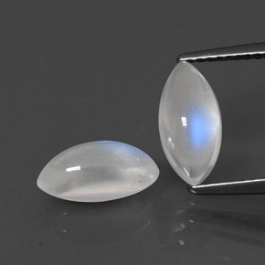 캐럿 천연 블루 화이트 레인보우 문스톤 보석, 마퀴즈, 10.1×5 mm, 투명한