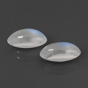 캐럿 천연 블루 화이트 레인보우 문스톤 보석, 마퀴즈, 10.1×5 mm, 투명한