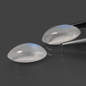 캐럿 천연 블루 화이트 레인보우 문스톤 보석, 마퀴즈, 10.1×5 mm, 투명한