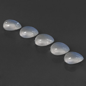 캐럿 천연 푸르스름한 화이트 레인보우 문스톤 보석, 배 모양, 7.2×5.1 mm, 투명한