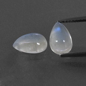 캐럿 천연 블루 화이트 레인보우 문스톤 보석, 배 모양, 9.2×6.1 mm, 투명한
