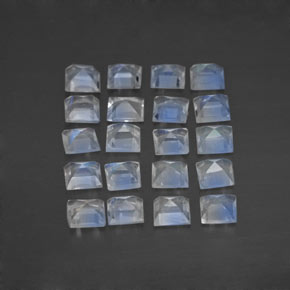 2.03캐럿 천연 블루 화이트 레인보우 문스톤 보석, 스퀘어, 2.9×2.9 mm, 투명한