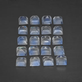 2.88캐럿 천연 푸르스름한 화이트 레인보우 문스톤 보석, 스퀘어, 3×2.9 mm, 투명한