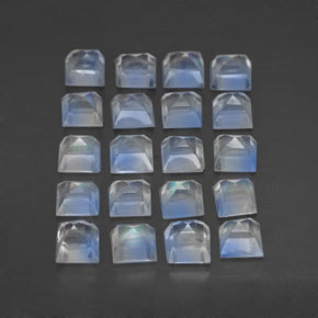 3.30캐럿 천연 화이트 블루 레인보우 문스톤 보석, 스퀘어, 3.1×3 mm, 투명한