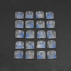 2.61캐럿 천연 푸르스름한 화이트 레인보우 문스톤 보석, 스퀘어, 3×2.9 mm, 투명한