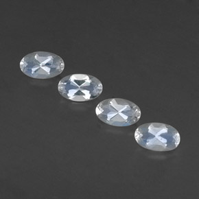 캐럿 천연 블루 화이트 레인보우 문스톤 보석, 타원형 컷, 5.1×3.1 mm, 투명한