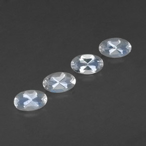 캐럿 천연 블루 화이트 레인보우 문스톤 보석, 타원형 컷, 5.1×3.1 mm, 투명한