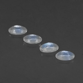 캐럿 천연 블루 화이트 레인보우 문스톤 보석, 타원형 컷, 5.1×3.1 mm, 투명한