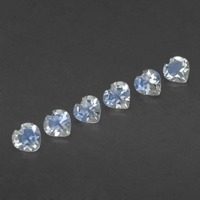 캐럿 천연 블루 화이트 레인보우 문스톤 보석, 하트 모양, 4×4 mm, 투명한