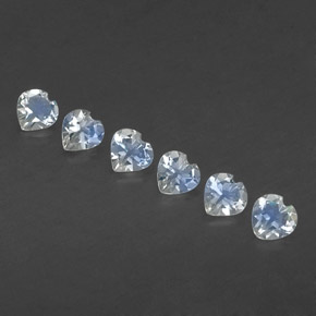 캐럿 천연 블루 화이트 레인보우 문스톤 보석, 하트 모양, 4×4 mm, 투명한