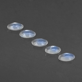 캐럿 천연 블루 화이트 레인보우 문스톤 보석, 타원형 컷, 4.9×3.1 mm, 투명한