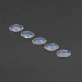 캐럿 천연 블루 화이트 레인보우 문스톤 보석, 타원형 컷, 4.9×3.1 mm, 투명한