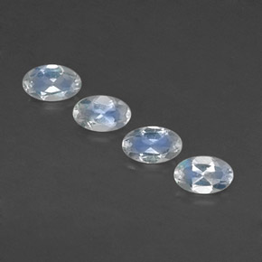 캐럿 천연 블루 화이트 레인보우 문스톤 보석, 타원형 컷, 4.9×3.1 mm, 투명한