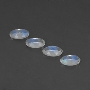 캐럿 천연 블루 화이트 레인보우 문스톤 보석, 타원형 컷, 4.9×3.1 mm, 투명한