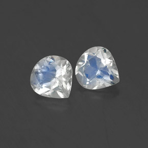 캐럿 천연 블루 화이트 레인보우 문스톤 보석, 배 모양, 5.3×5.1 mm, 투명한