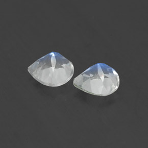 캐럿 천연 블루 화이트 레인보우 문스톤 보석, 배 모양, 5.3×5.1 mm, 투명한