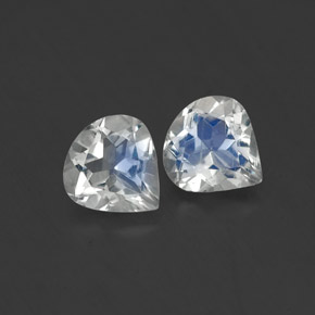 캐럿 천연 블루 화이트 레인보우 문스톤 보석, 배 모양, 5.2×5 mm, 투명한